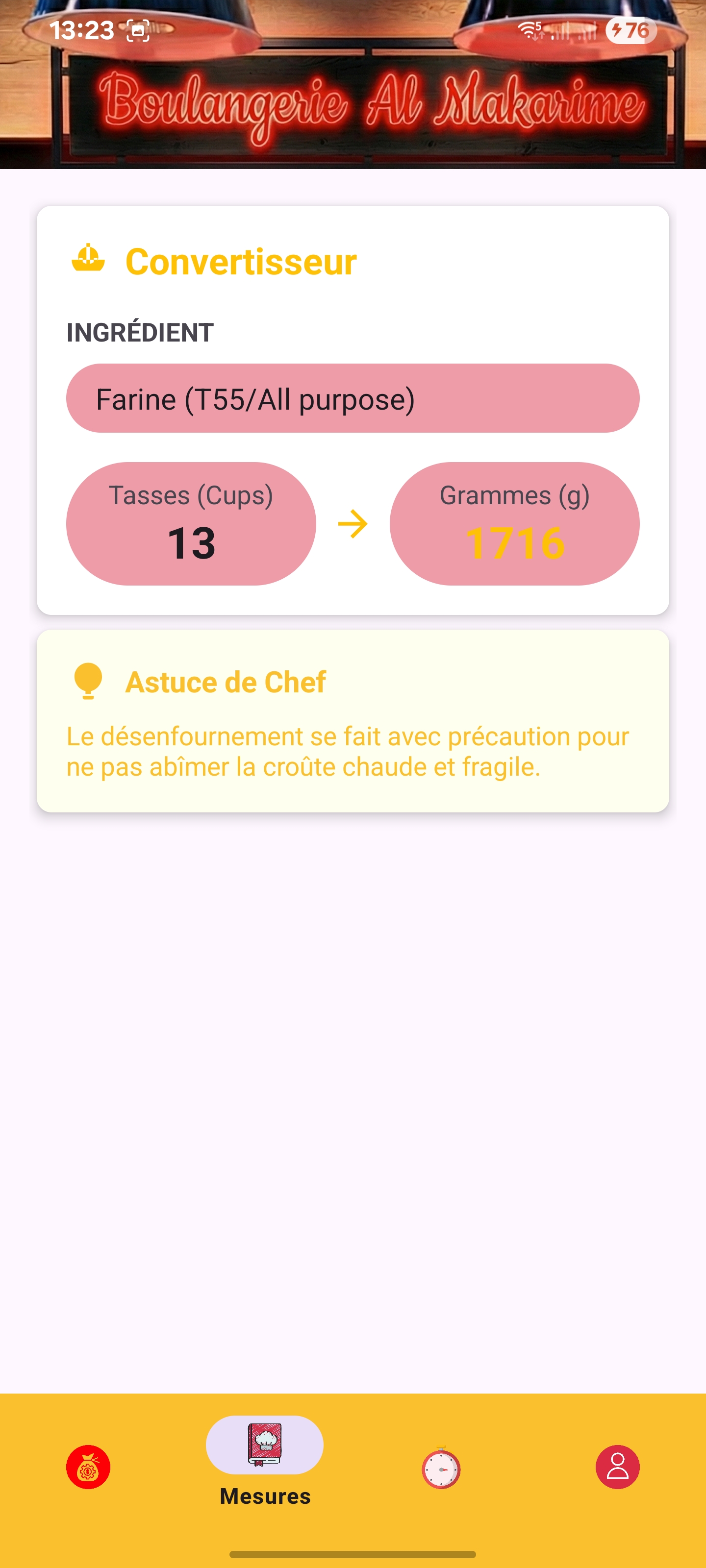 Convertisseur Pâtissier